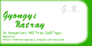 gyongyi matray business card